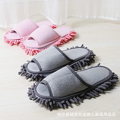 Women's Microfiber Floor Cleaning Mop Slippers with Terry Towel Fabric