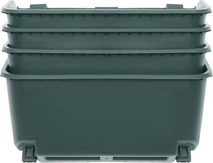 20Pack Vertical Wall Planter, 13 inch Wall Mounted Garden Planters, Stackable Wall Hanging Planter, Plastic Flower Pot with 4 Drainage Tray & 6.56FT Drainage Pipe for Indoor and Outdoor (Green)