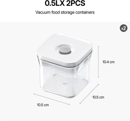 VAKUEN Premium Airtight Food Storage Containers, 2PC-SET(0.53qt), Smart One-Click Seal Lid, Patented Double Silicone Lining, 100% Leak Proof, BPA-FREE, Dishwasher, Freezer & Microwave Safe