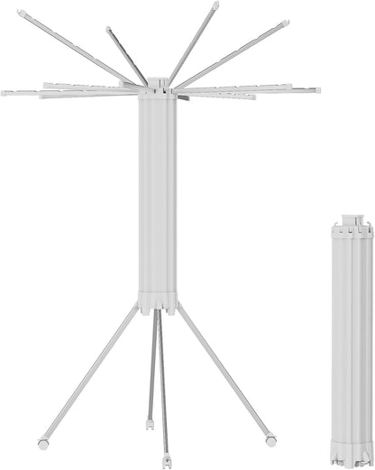 JOOM 4 Legs Single Layer Clothes Drying Rack, Garment Rack Portable and Foldable Space Saving Laundry Drying Rack - Drying Rack Clothing Floor Folding Balcony Bedroom Household Aluminum