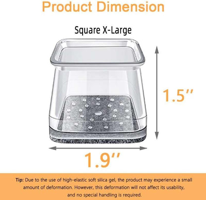 32 Pcs Square Chair Leg Protectors for Hardwood Floors,Felt Furniture Floor Protectors with Silicone Caps, Extra Large Size (Fits Chair Legs with Side Length: 1-5/8" to 2")