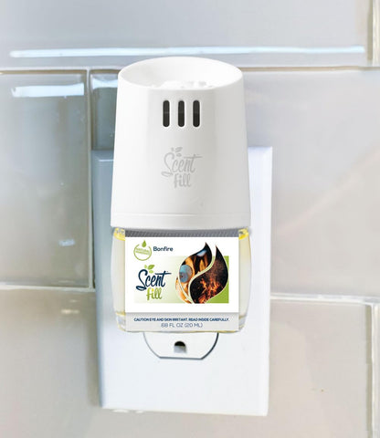 Scent Fill Bonfire Plug in Air Freshener Starter Kit, 2 Refills + Diffuser