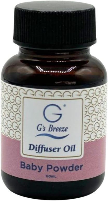 G's Breeze Baby Powder Diffuser Oil Refill - Soft & Soothing Fresh Baby Powder Scent - Ideal for Nurseries, Bedrooms, Living Rooms & More - Elevate Your Space with Comforting Aroma - 60 ML