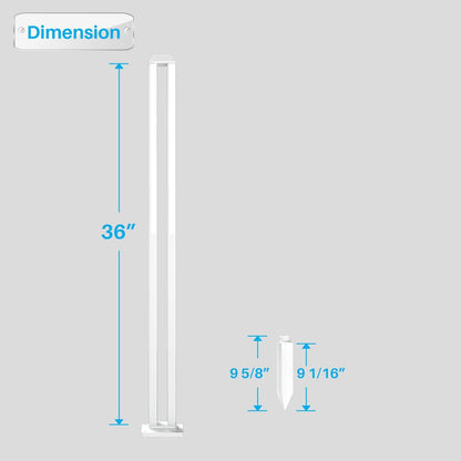 Patio Vinyl Picket Fence Post Kit 36" High for Straight PVC Decorative Fence, Installed in Muddy Floor & Cement Ground, White Fence Column Accessories for Outdoor Front Yard Garden Dog Fence Panel