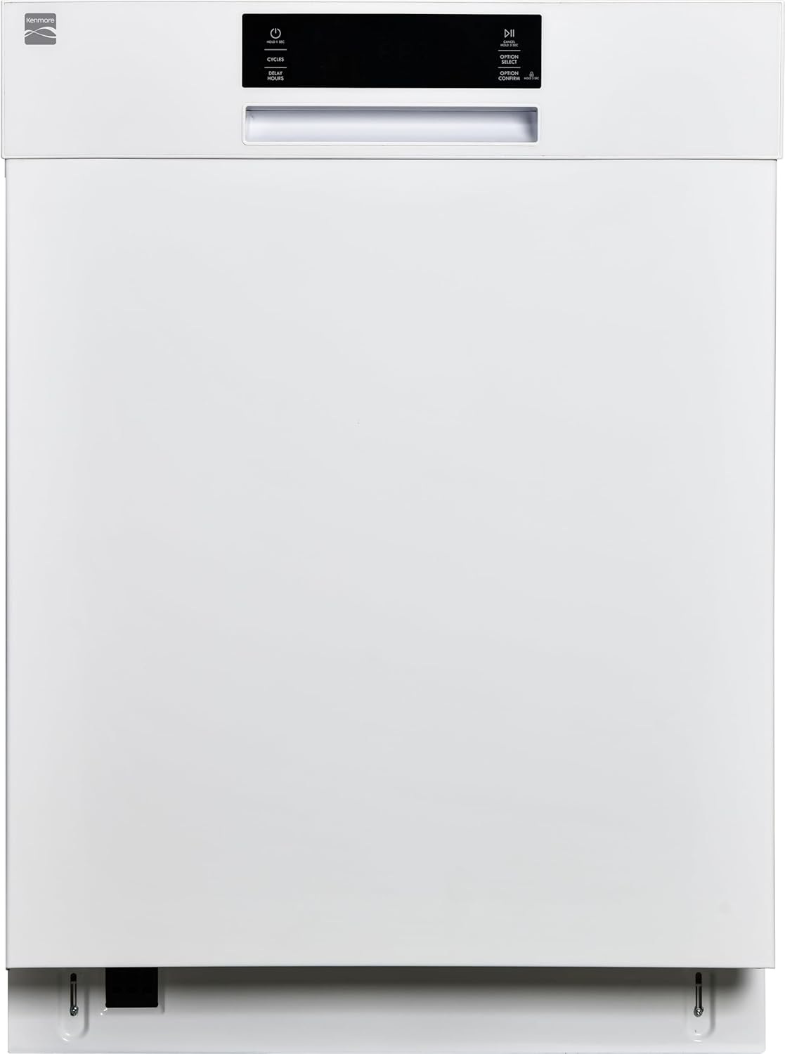 Kenmore 24" Built-in Stainless Steel Tub Dishwasher EasyFlex 3rd, SmartWash, UltraWash Plus, TurboDry, and MoreSpace Adjustable Rack, Energy Star Certified, White