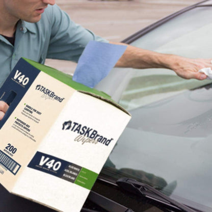 TaskBrand N-V040CGB Blue V40 Value Series Center Pull Wiper Sheets, All-Purpose Disposable Cleaning Towels, 10 x 11.5 Inches, Blue, Roll of 200