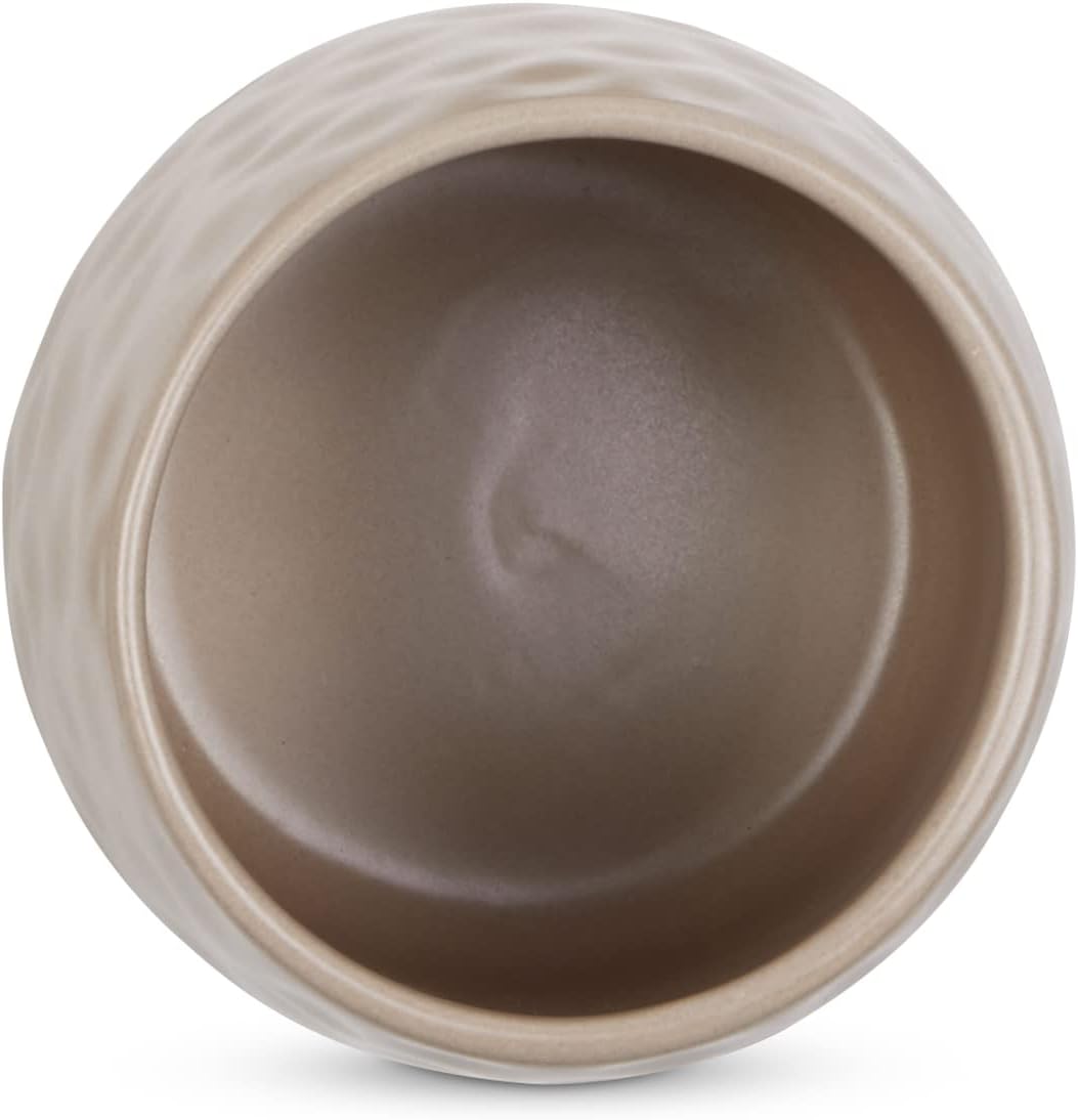 DII Kitchen Accessories Collection, Textured Matte Ceramic Canister Set, Stone, Dimple, 2 Piece