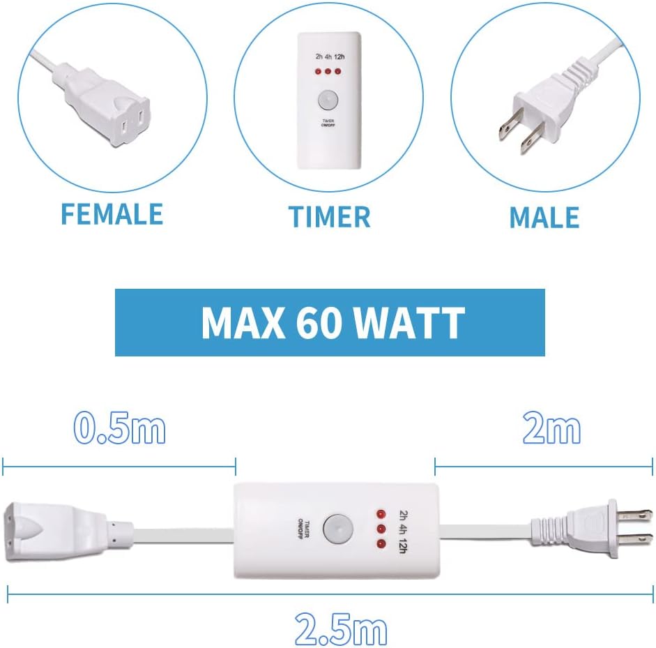 HNB Auto Off Timer Lenth 2.5m for Indoor Small Appliances,Electric Oil Melt Warmer Wax Melt Warmer Wax Melter Fragrance Lamp Oil Warmer Burner (with Auto Off Timer 01)