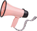 MyMealivos 20w Megaphone Speaker Portable Voice Changer Bullhorn with 6 Different Sound Effects & Built-in Siren and Record & Adjustable Volume Loud Speaker for Outdoor Sports, Party-Pink
