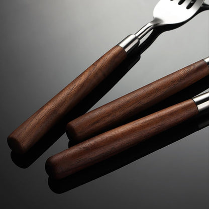 Flatware Set 56 Piece Wooden Handle Silverware Set for 14, 18/10 Stainless Steel Home Kitchen Cutlery Utensils Include Knifes Teaspoons Forks and Spoons Tableware Set Durable Dishwasher Safe