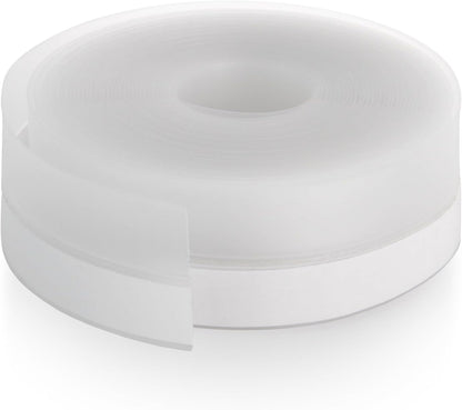 Silicone Weather Stripping Door Seal Strip, 16.4 Feet Self Adhesive Sealing Sticker Sealing Tape for Door Draft Stopper Adhesive for Doors Windows Shower Glass Gaps (Transparent, Width 25mm)