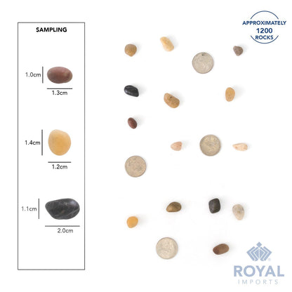 Royal Imports 1LBS River Rocks Decorative Ornamental Pebbles, Garden Landscaping Stones, Gravel Filler for Plants, Vases, Succulents, Home Decor, Aquariums, Crafting, Animal Habitat - Small Natural