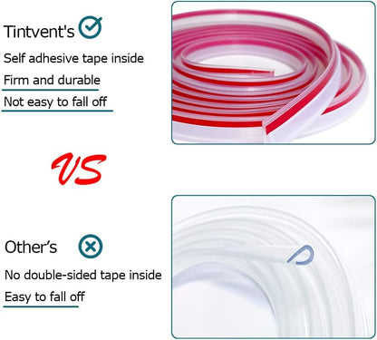 Clear Rubber Edge Trim, U Channel Rubber Seal Strip with Self-Adhesive Tape, Metal Edge Protector Fit for 0.15", 20Ft (236 in)