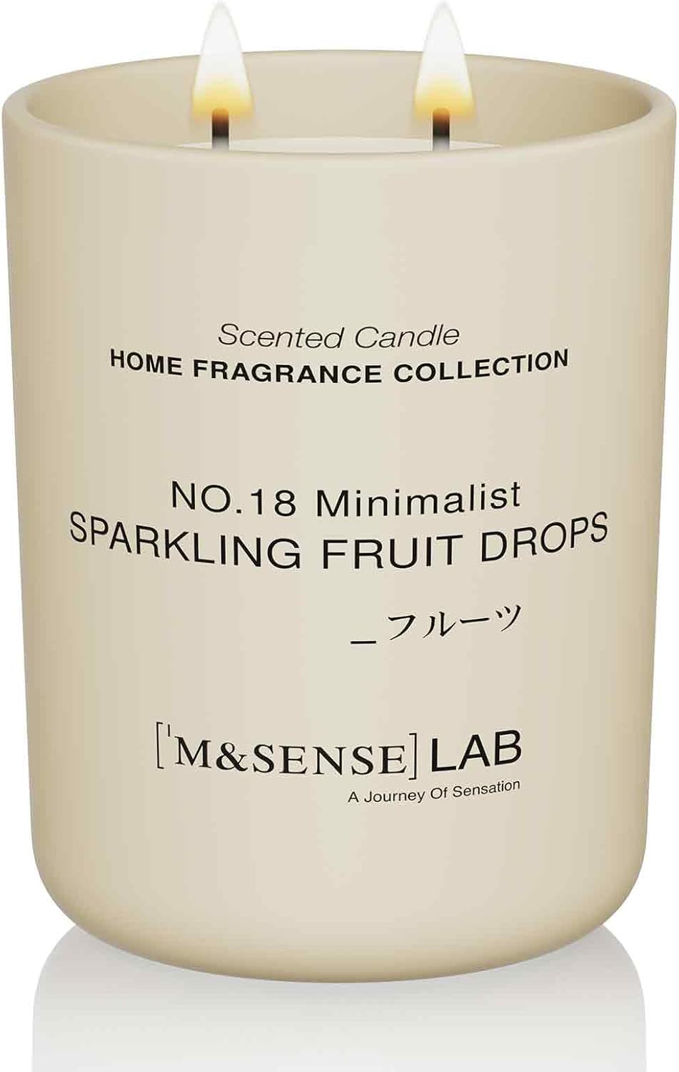 M&SENSE Natural Soy Candle| Sparkling Fruit Drops | 16.6 oz, 95H Burn | Minimalist Scented Candle for Relaxation, Gifting, Home Décor | for Bedroom, Office, Party Large