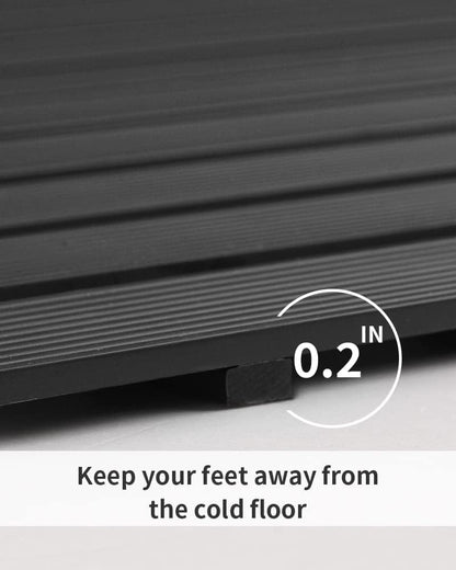 Shower-Mat Non Slip, PADOOR Heavy Duty Bathtub-Mat Curlable Quick Drain Sturdy Bath Tub Mat Without Suction Cups for Indoor Outdoor Use 17x26 Inch Black