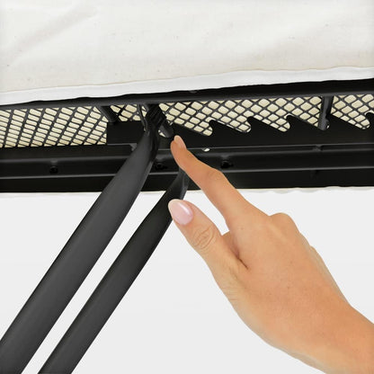 Brabantia Size C Ironing Board (49x18 in) 7 Height Options, Solid Steam Iron Rest Holder (Denim Blue) Non-Slip Feet, Anti-Collapse Child Locks