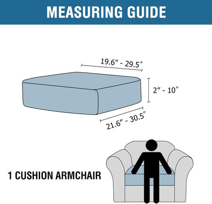 H.VERSAILTEX Velvet Stretch Couch Cushion Cover Plush Cushion Slipcover for Chair Cushion Furniture Protector Seat Cushion Sofa Cover(1 Piece Armchair Cushion Cover, Rust)