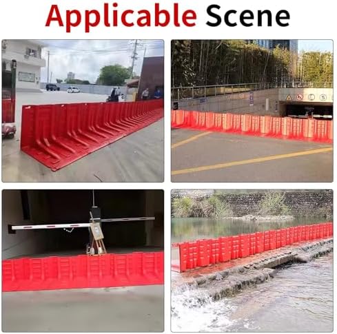 10-Pack L-Shape Flood Barriers, 39.3"x35.4"x31.5" ABS Plastic Water Barriers for Home Flood Protection, Durable Flood Control Barriers for Effective Water Damage Prevention
