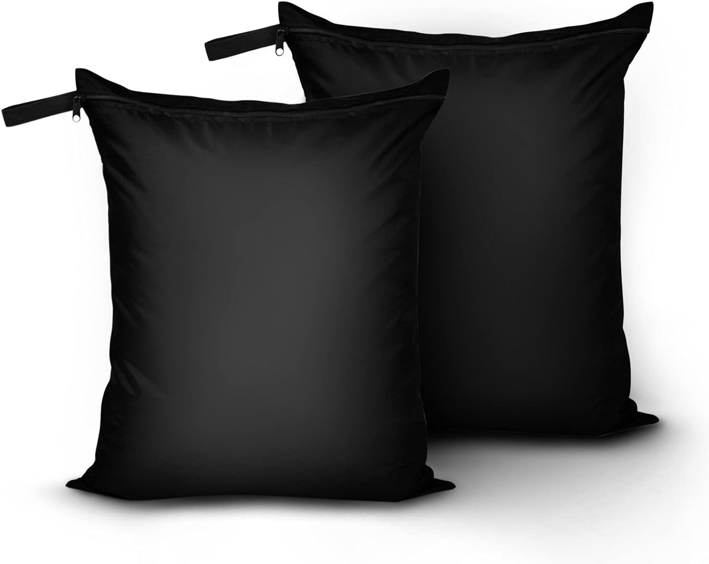 OTraki 2 Pack Laundry Bags 16x20 inch Wet Dry Bag for Swimsuit and Towels Medium Travel Dirty Clothes Bag Machine Washable Laundry Sack for Gym Beach Swimming Workout Yoga Black