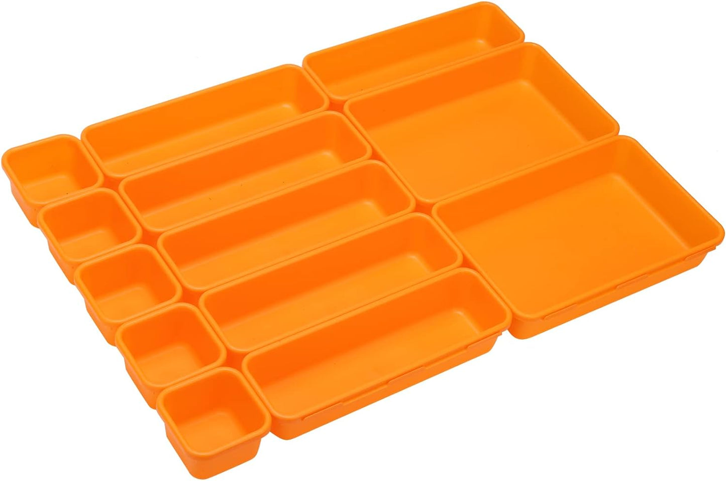 42 Pack Tool Box Organizer Tool Tray Dividers, Rolling Tool Chest Cart Cabinet Workbench Desk Drawer Organization and Storage for Hardware, Parts, Screws, Nuts, Small Tools Organization(Orange)