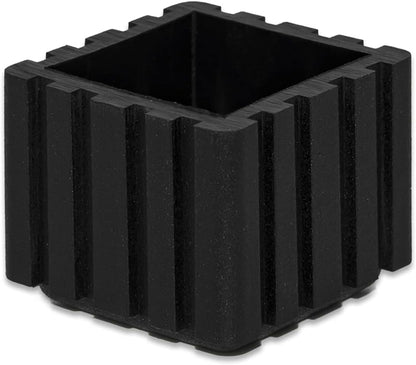 Flyshop Anti-Skid Non-Marking Synthetic Rubbr Patio Chair Table Leg Caps Square Furniture Covers, 20pcs, Black, 20 mm x 20 mm, 13/16" x 13/16"