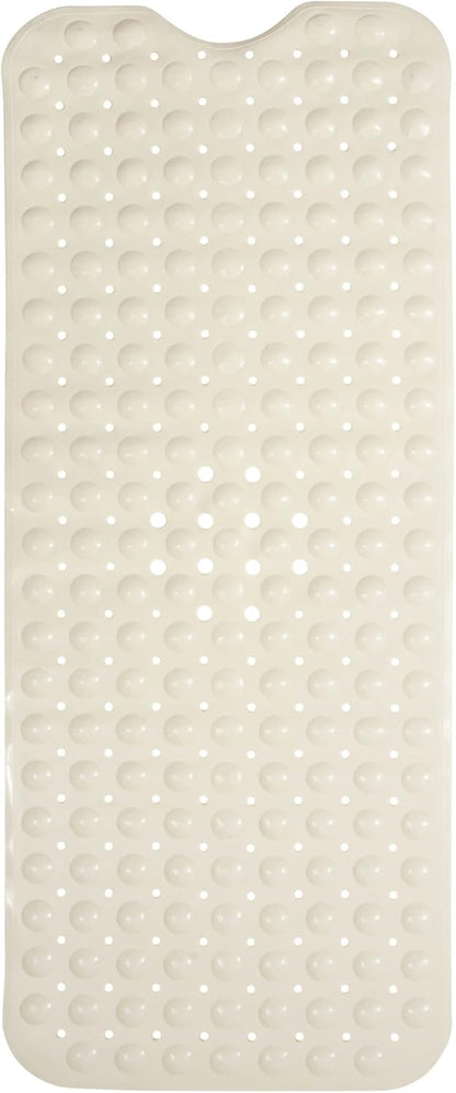 ENKOSI Bath Mat - Large Non Slip Bathtub & Shower Mat - Extra Long 40 x 16 Inch Bathroom Mats for Tub Nonslip Anti Slip Bathmats (40x16 Pearl White 1-Pack)