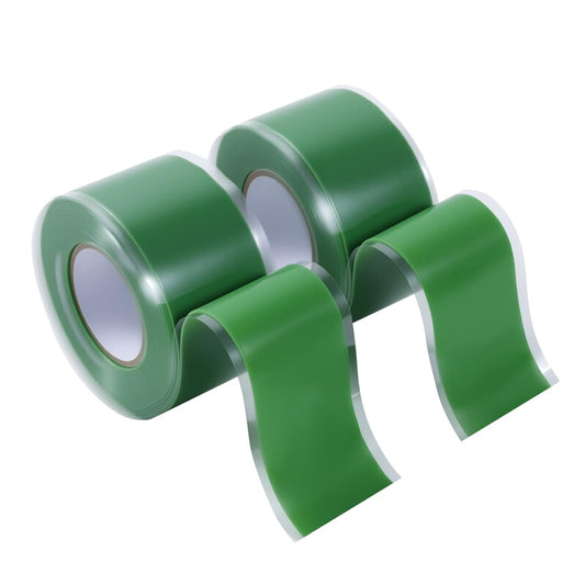 Self Fusing Silicone Tape 2 Rolls 1 in x 10' Green Waterproof Rescue Tape Rubber Leak Silicone Self-amalgamating Tape for Plumbing, Sealing Pipes, Hose Repair, Outdoor Coax and Tool Fixation