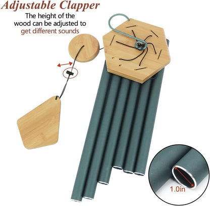 Wind Chimes Outdoor Deep Tone, 36 Inches Large WindChimes Outdoor Sympathy Windchime for Mom/Housewarming/Christmas, Garden Chimes for Outside Decoration. Green