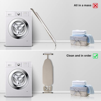 Ironing Board Hanger Wall Mount Ironing Board Holder Organizer Wall Rack for Laundry Rooms Storage Rack Hanging Shelf Hanger (White-2 PCS)