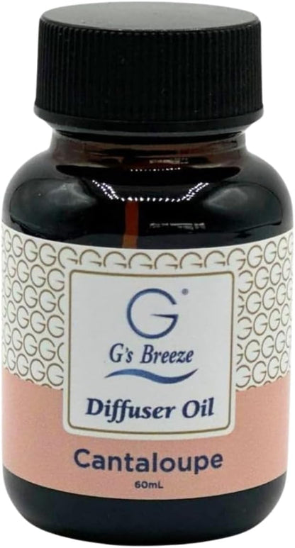 G's Breeze Cantaloupe Diffuser Oil Refill - Sweet, Refreshing & Juicy Scent of Ripe Cantaloupe - Uplifting Aroma, Fruity Spray for Home or Office - Energizing & Long-Lasting Fragrance - 60 ML