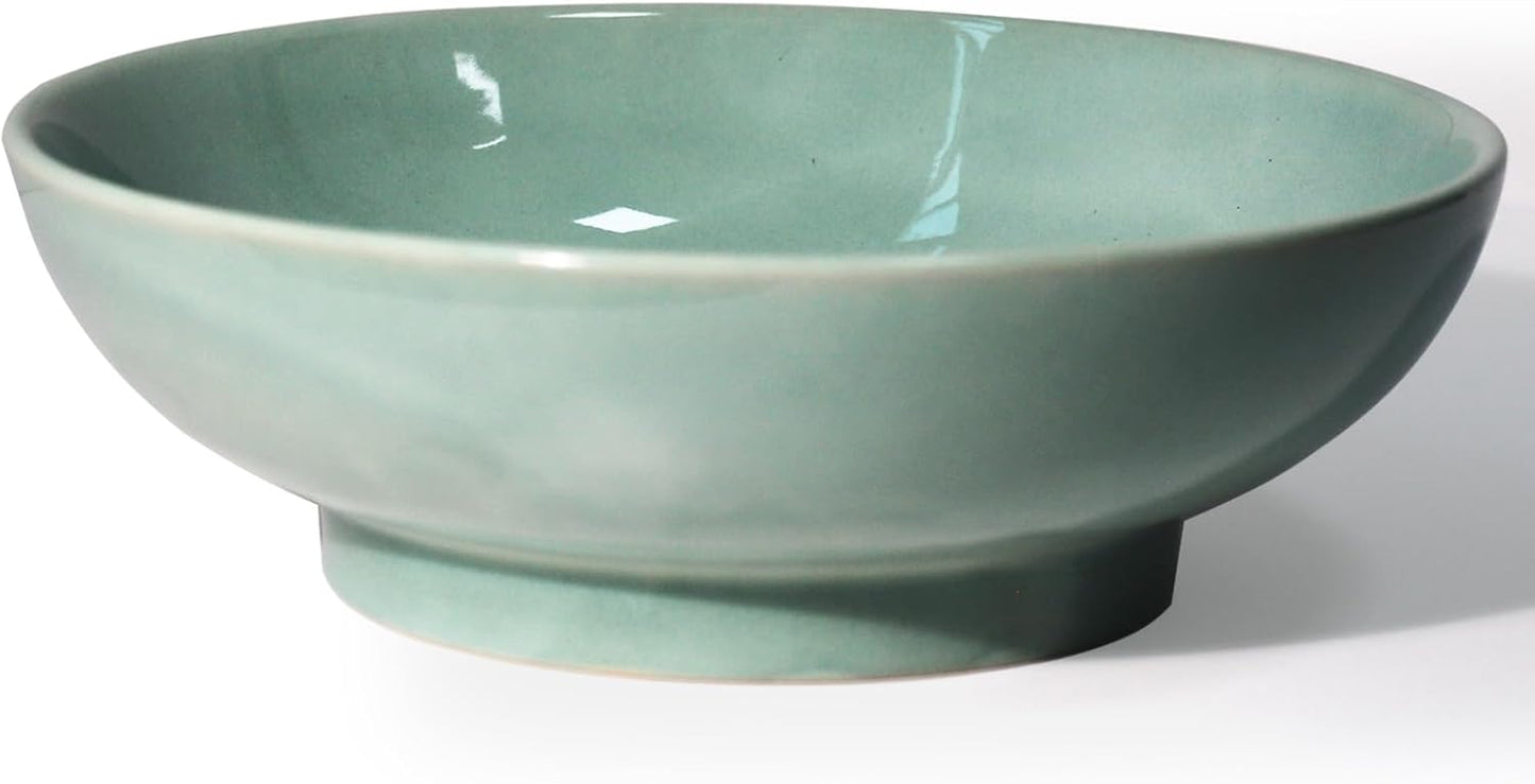 10" Decorative Bowl,Ceramic Fruit Bowl for Kitchen Counter,Coffee Table, Dining Room,Table Centerpiece Bowel,Entryway Key Holder & Jewelry Organizer (Jade green)