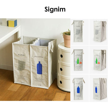 216 Separate Recycling Waste Bin Bags for Kitchen Home Recycle Garbage Trash Sorting Bins Organizer Waterproof Baskets Compartment Container, White (Set of 3 Pack)