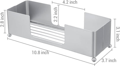 MyGift Metal Tabletop Folded Hand Towel Holder, Modern Silver Tone Commercial Countertop Tissue Dispenser Tray for Trifold, C-Fold and Z-Fold Towels, Set of 2