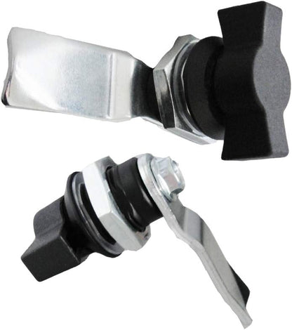 WJSKDQ 2pcs Thumb Operated Offset Cam Lock Thumb Cam Lock for Machine Cabinet Drawer Black_1