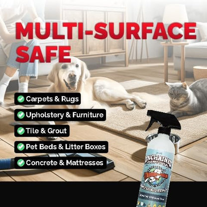 Unchained Pet Urine Stain & Odor Remover Spray – Oxygen-Based Enzyme Cleaner, Professional Strength for Carpets, Concrete, Furniture, Upholstery – 24oz