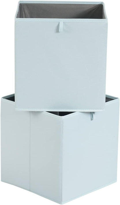 Amazon Basics Cube Organizer Bins, Collapsible Storage Baskets for Shelves, Jade Green, Pack of 6, 13x15x13"