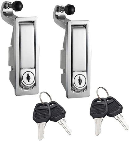 WJSKDQ 2PCS Compression Latch Lock Trigger Latch Lock Zinc Alloy Adjustable Lever Hand Operated Compression Latch Flush Silvers
