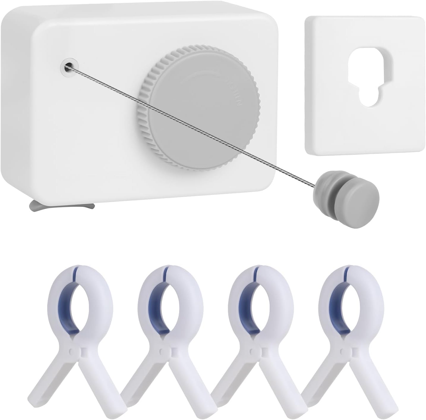 Retractable Clothesline Indoor/Outdoor, Anti-Sag for Drying Clothes Line Retracting Indoor/Outdoor, We Equipped This 13.8 Fts Laundry line Retractable with 4 Large Clips