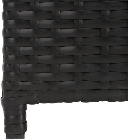 Safavieh Outdoor Collection Serapis Black Wicker Trash Bin