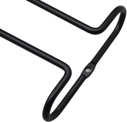 10 Inch Wine Glass Rack Under Cabinet Shelf Stemware Storage Hanging Hanger Organizer Glasses Holder with Drying Under Counter Metal for Kitchen and Bar Set of 4 Black