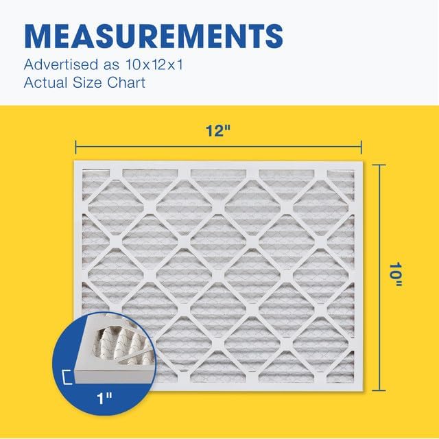 Aerostar 10x12x1 MERV 8-6 Count - High Efficiency Pleated HVAC, Furnace & Air Conditioner Filters - Removes Dust, Lint, Mold & Allergy-Causing Pollen