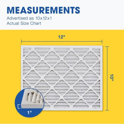 Aerostar 10x12x1 MERV 8-6 Count - High Efficiency Pleated HVAC, Furnace & Air Conditioner Filters - Removes Dust, Lint, Mold & Allergy-Causing Pollen