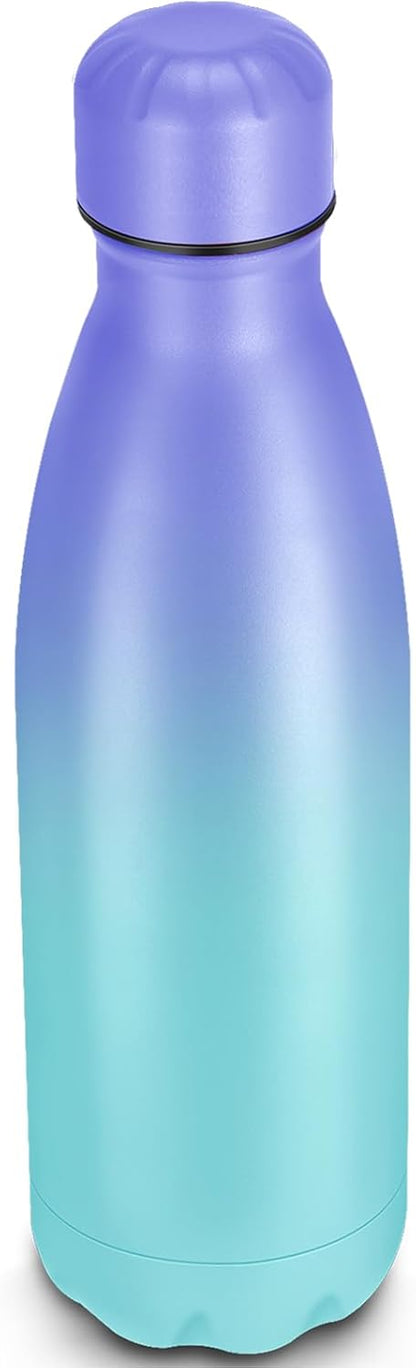 25oz Cola-Bottle Shaped Stainless Steel Leak-proof Water Bottle,Double Wall Vacuum Insulated Metal,Travel Mug For Sports Indoors & Outdoors,BPA-Free Kids Flasks,Purple Blue(1 Pack)