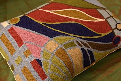 Lumbar Hundertwasser Throw Pillow Cover Biomorph Abstract Pillowcase Modern Couch Cushion Farmhouse Chair Pillowsham Outdoor Chair Cushions Handmade Wool Size 14x20