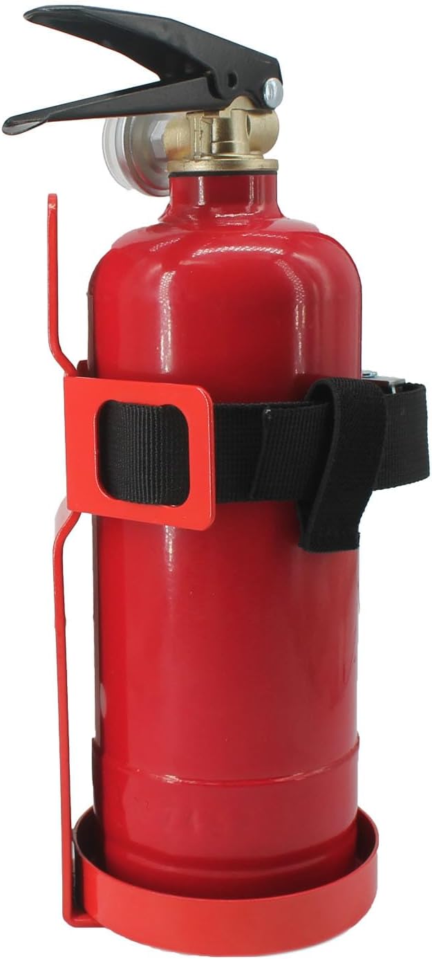 Fire Extinguisher Mount,Wall Mounted Metal Bracket,Compatible with 2.5 lb Fire Extinguishers, Red Powder Layer (2.5LB red 1pcs)