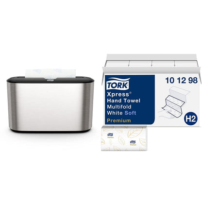 Tork Xpress Paper Towel Dispenser and Tork Extra Soft Multifold Hand Towels (16 Packs)