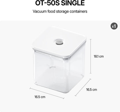 VAKUEN Premium Airtight Food Storage Containers, 3.28qt 1 Piece, Smart One-Click Seal Lid, No Hinges, Patented Double Silicone Lining, 100% Leak Proof, BPA-FREE, Dishwasher, Microwave Safe