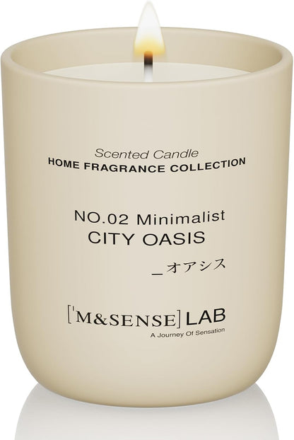 M&SENSE Natural Soy Candle| City Oasis | 5.3 oz | Minimalist Scented Candle for Relaxation, Gifting, Home Décor | for Bedroom, Office, Party Small