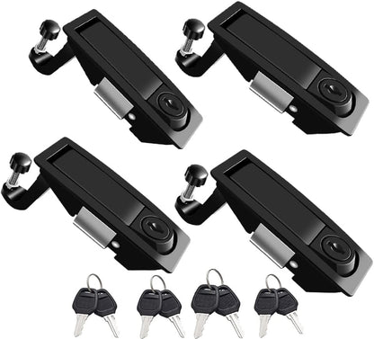 4Pcs Compression Latch Lock Trigger Latch Lock Compression Latches Flush Mount Zinc Alloy Adjustable Lever Hand Operated Black