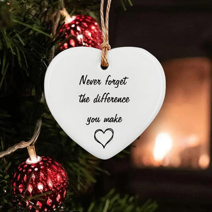 Thank You Gifts for Women Men - Never Forget The Difference You Make Ceramic Ornament Keepsake Appreciation, Retirement Gifts for Women Men, Farewell, Goodbye, Leaving Ideas for Coworker, Boss